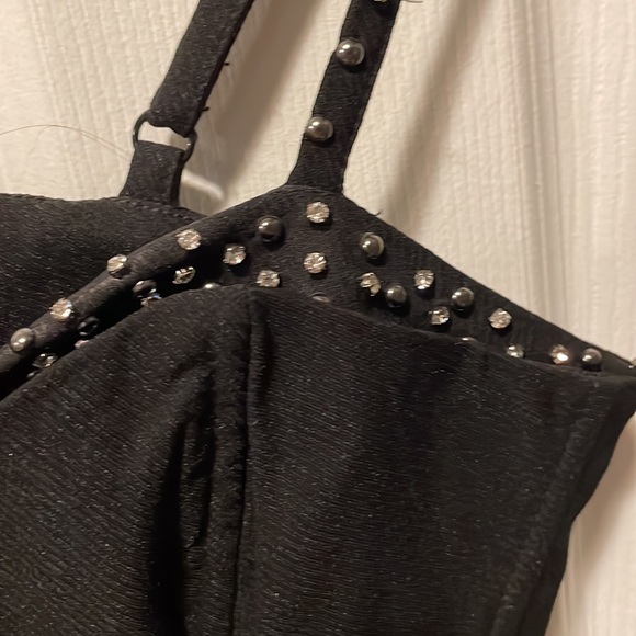 Bebe Structured black rhinestone corset bustier - rare - NWT XS - Picture 3 of 4
